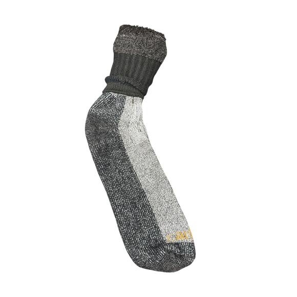 🧦 Carhartt Gray Black Work Crew Socks 2 Pair Lot Boot Hiking Durable Cushion - Picture 6 of 6